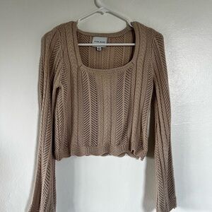 Pink Rose Women's Beige Knit Sweater